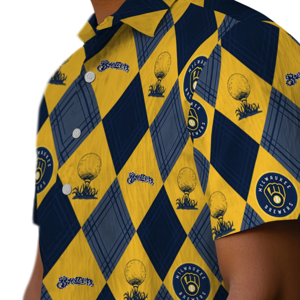 Milwaukee Brewers Hawaiian Shirt - Golfing Plaid | Moonbestprint