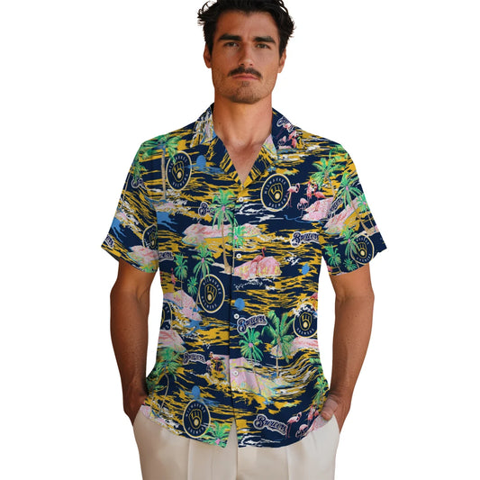 Milwaukee Brewers Hawaiian Shirt - Hawaii Island | Moonbestprint