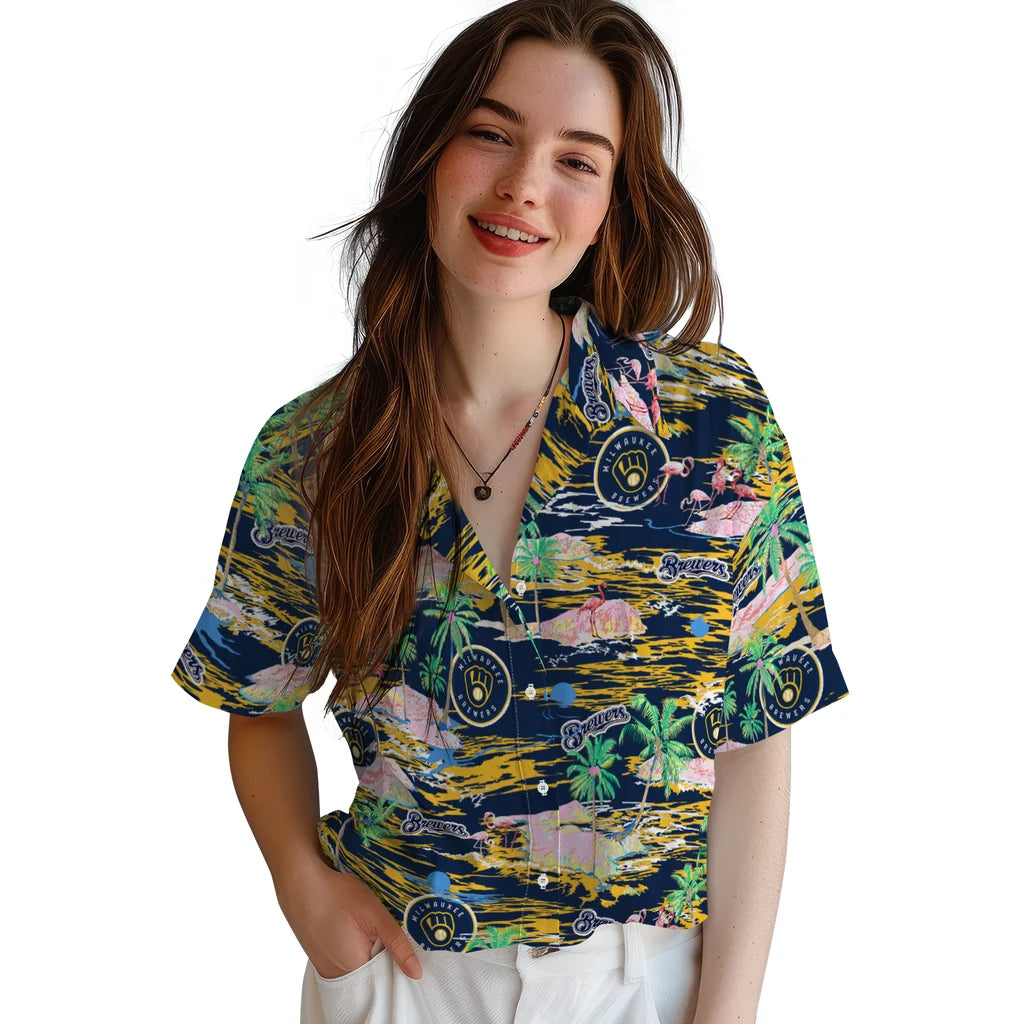Milwaukee Brewers Hawaiian Shirt - Hawaii Island | Moonbestprint