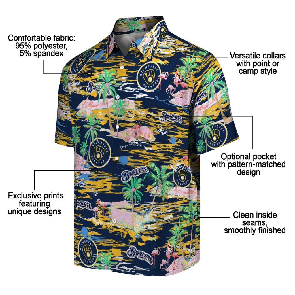 Milwaukee Brewers Hawaiian Shirt - Hawaii Island | Moonbestprint