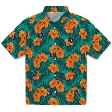 Milwaukee Brewers Hawaiian Shirt - Hibiscus and Palm Leaves | Moonbestprint