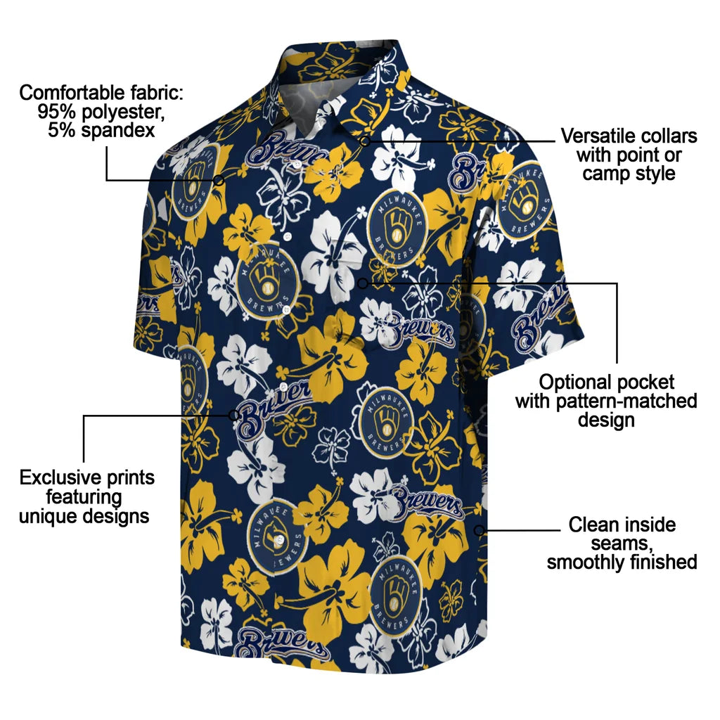 Milwaukee Brewers Hibiscus Bloom Hawaiian Shirt – Moonbestprint