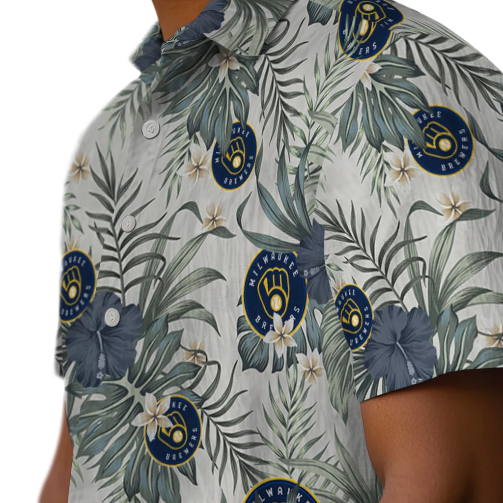 Milwaukee Brewers Hawaiian Shirt - Hibiscus Designs | Moonbestprint