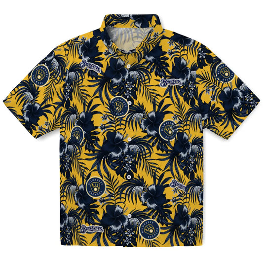Milwaukee Brewers Hawaiian Shirt - Hibiscus Exotic | Moonbestprint