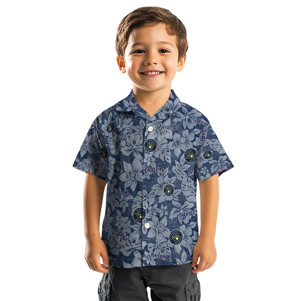Milwaukee Brewers Hawaiian Shirt - Hibiscus Oasis | Moonbestprint