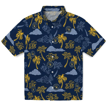 Milwaukee Brewers Hawaiian Shirt - Palm And Clouds | Moonbestprint