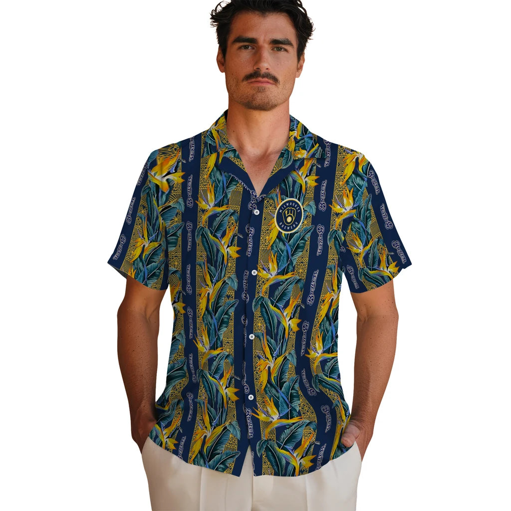 Milwaukee Brewers Hawaiian Shirt - Paradise Vines | Moonbestprint