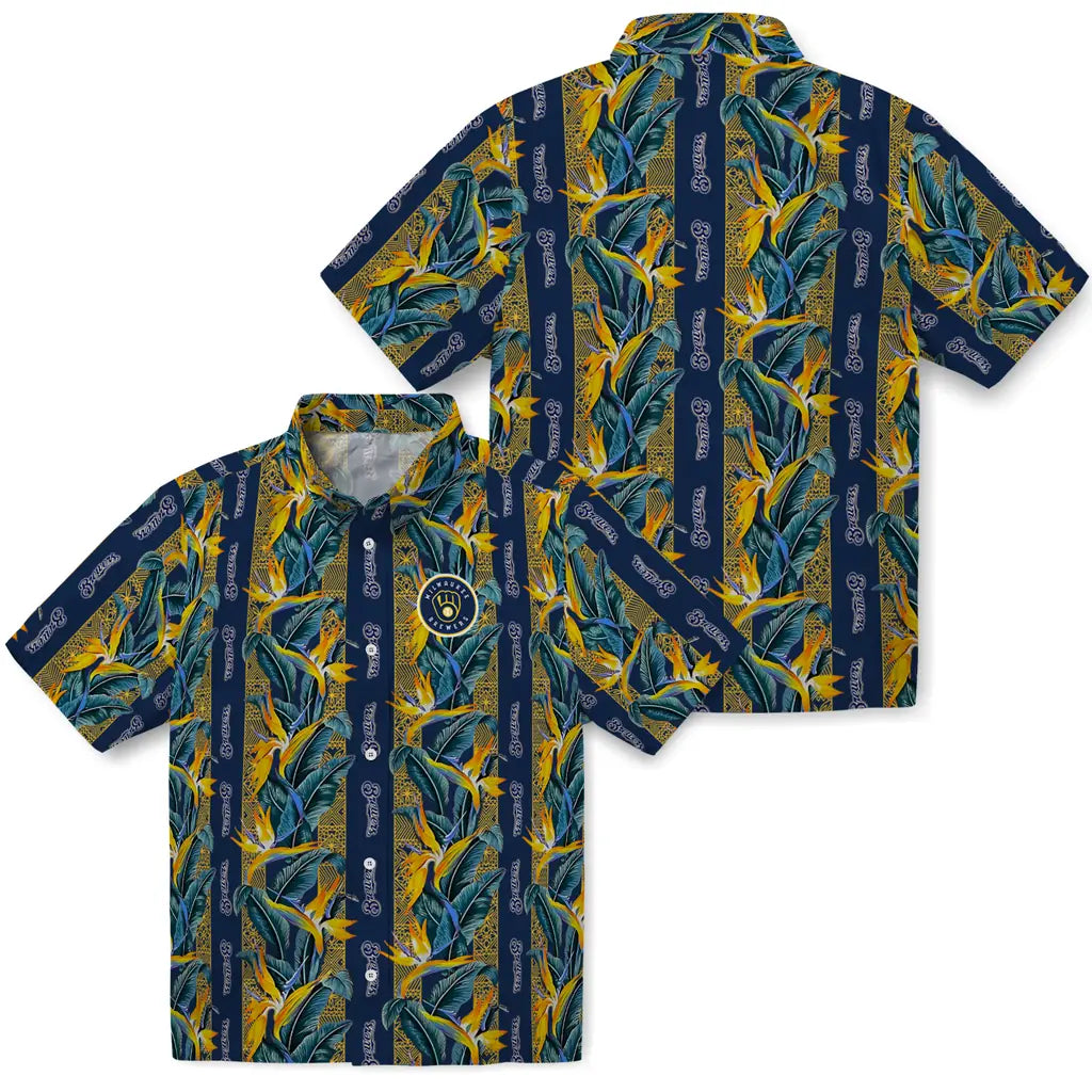 Milwaukee Brewers Hawaiian Shirt - Paradise Vines | Moonbestprint