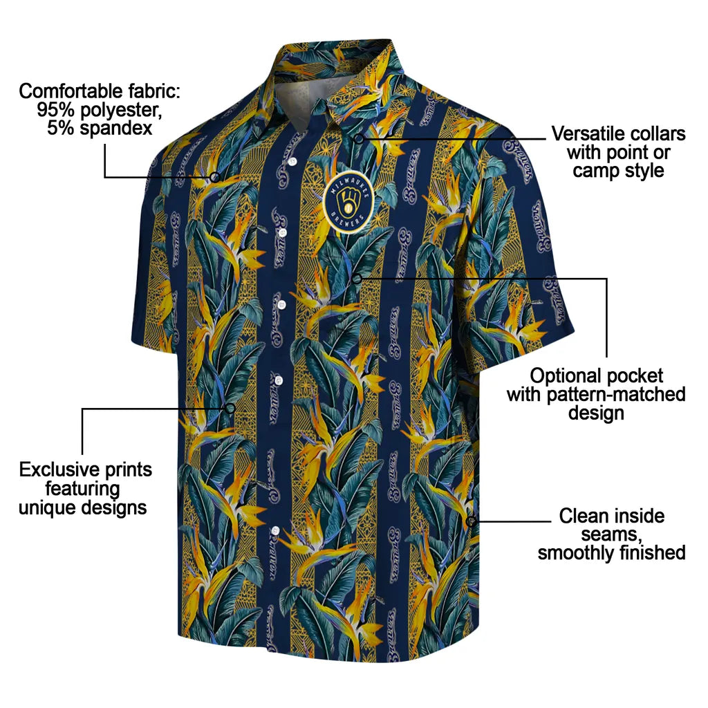 Milwaukee Brewers Hawaiian Shirt - Paradise Vines | Moonbestprint
