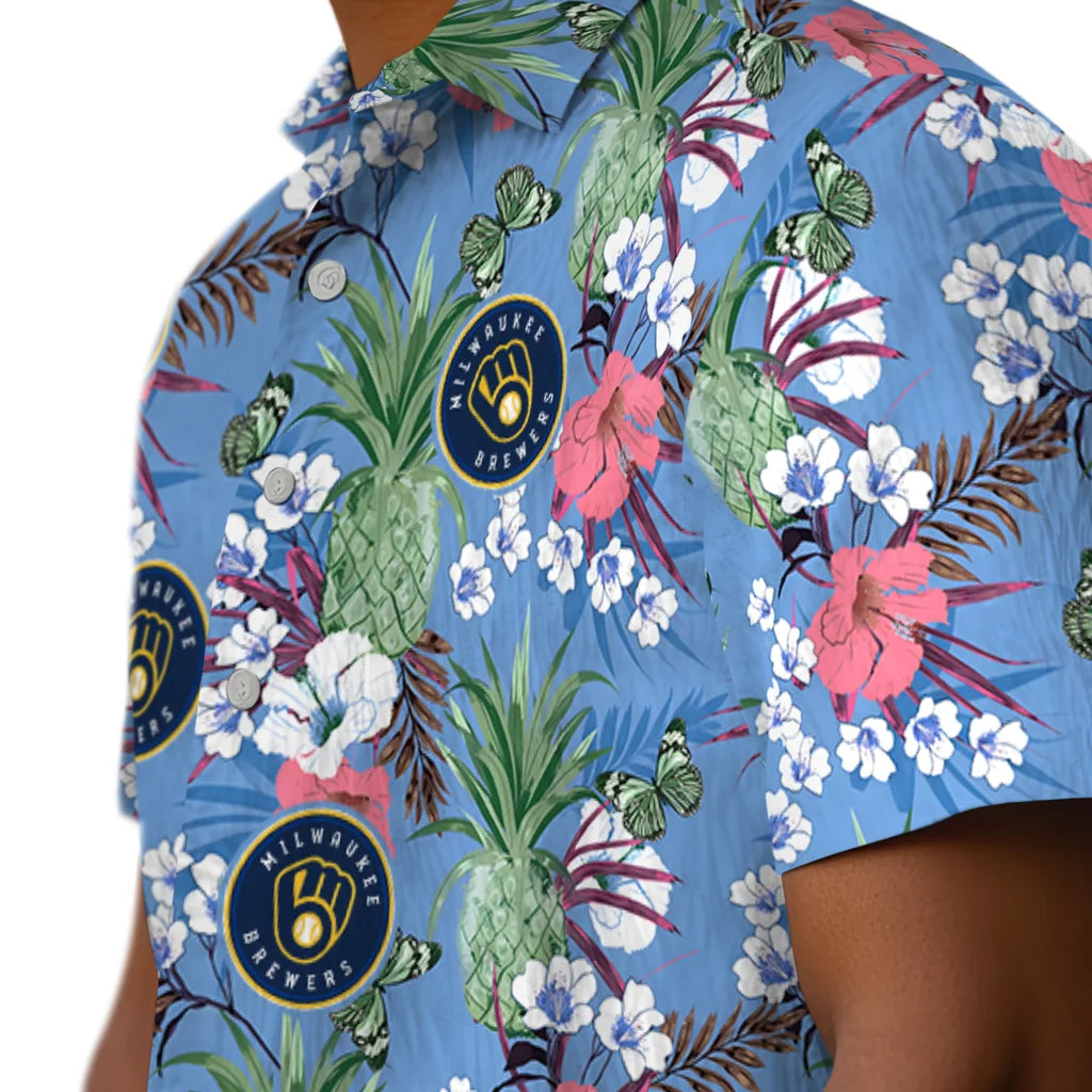Milwaukee Brewers Hawaiian Shirt - Pineapple Bouquet | Moonbestprint