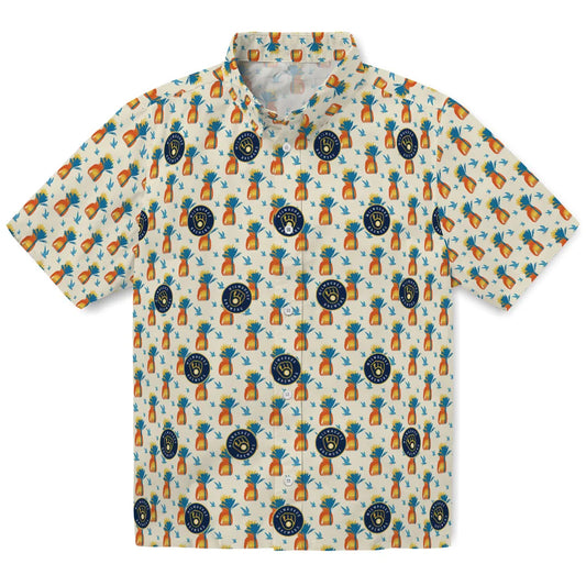 Milwaukee Brewers Hawaiian Shirt - Pineapple Delight | Moonbestprint