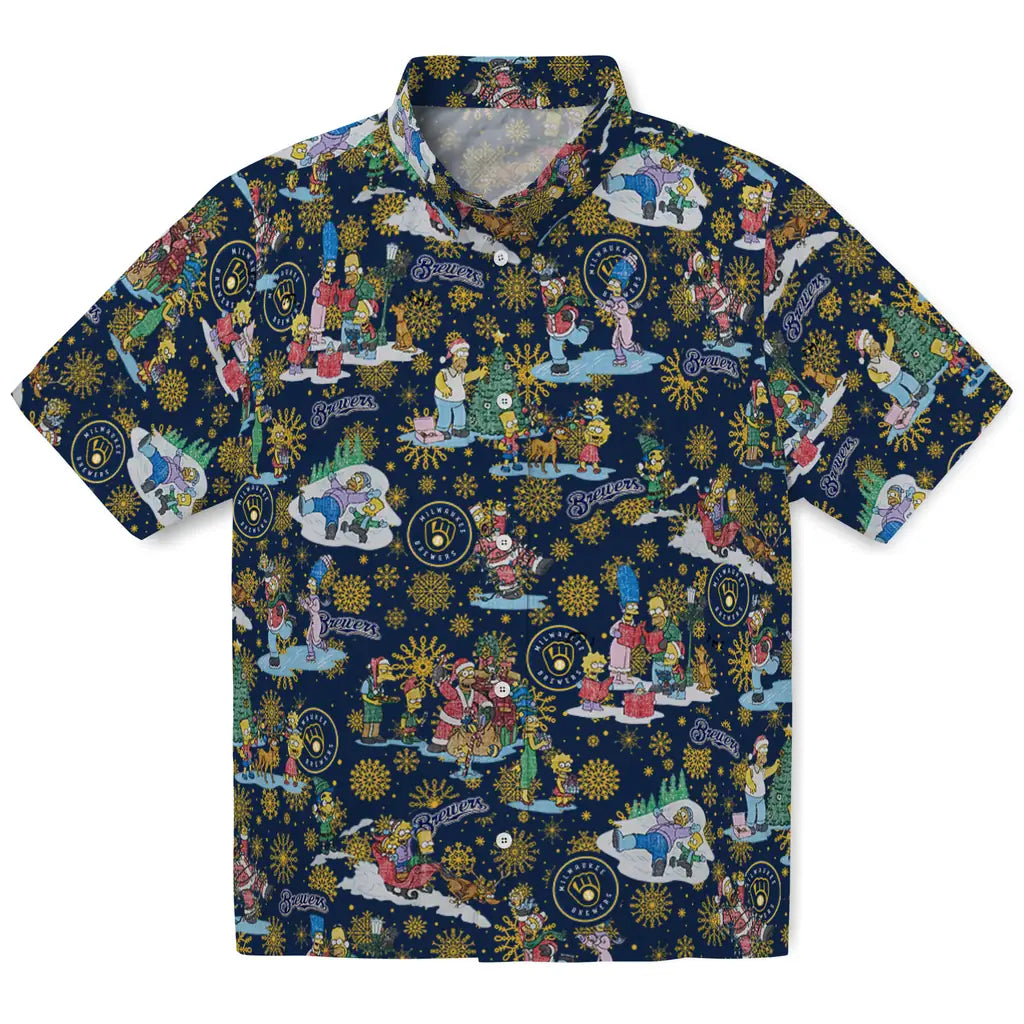 Milwaukee Brewers Hawaiian Shirt - Simpsons Christmas | Moonbestprint