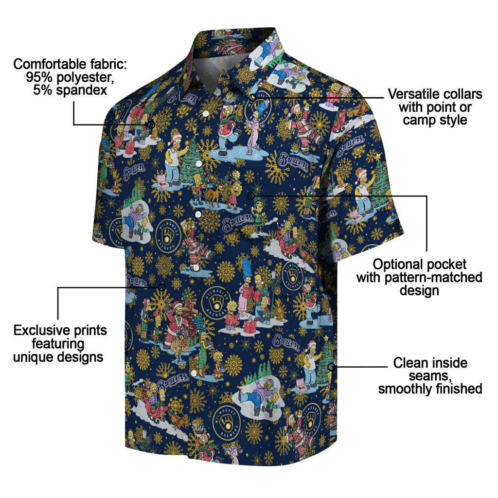 Milwaukee Brewers Hawaiian Shirt - Simpsons Christmas | Moonbestprint