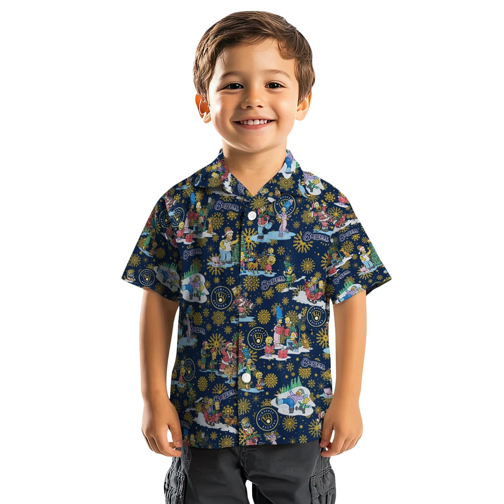 Milwaukee Brewers Hawaiian Shirt - Simpsons Christmas | Moonbestprint