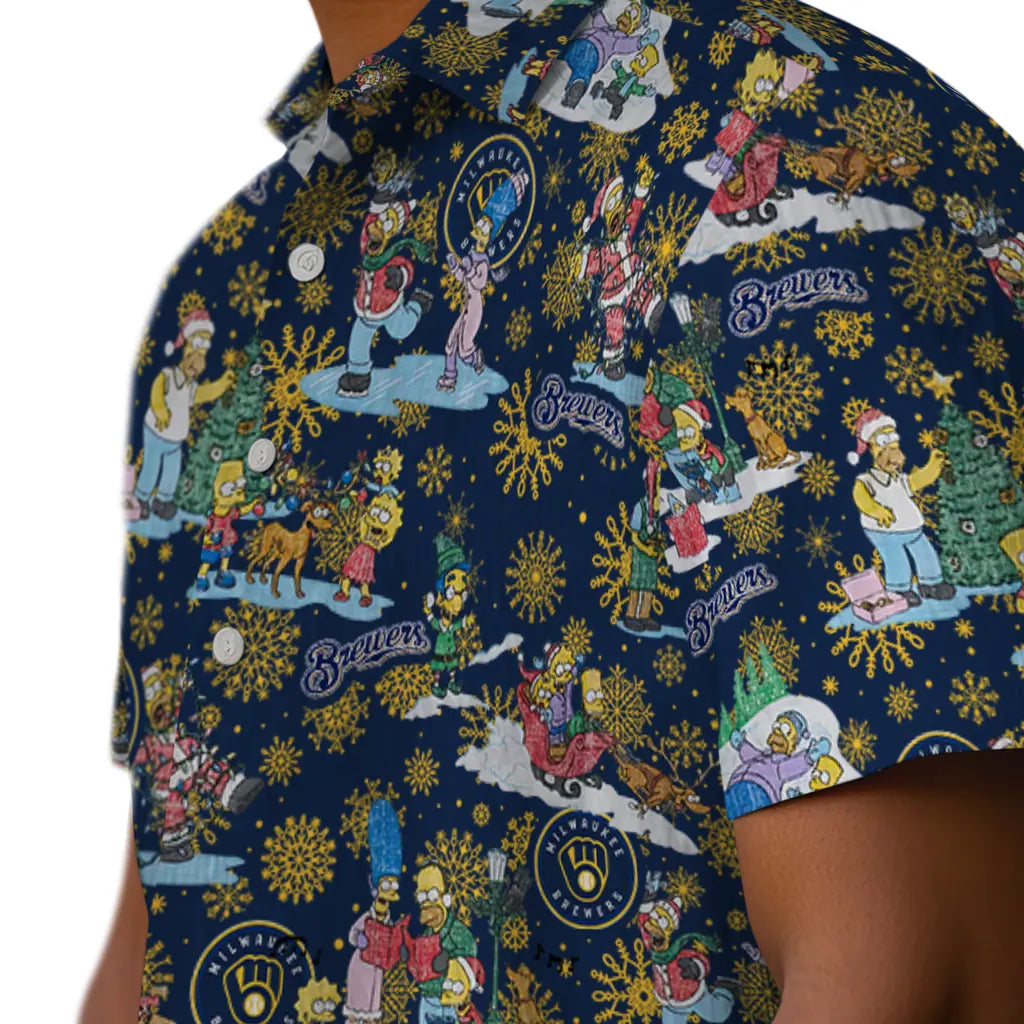 Milwaukee Brewers Hawaiian Shirt - Simpsons Christmas | Moonbestprint