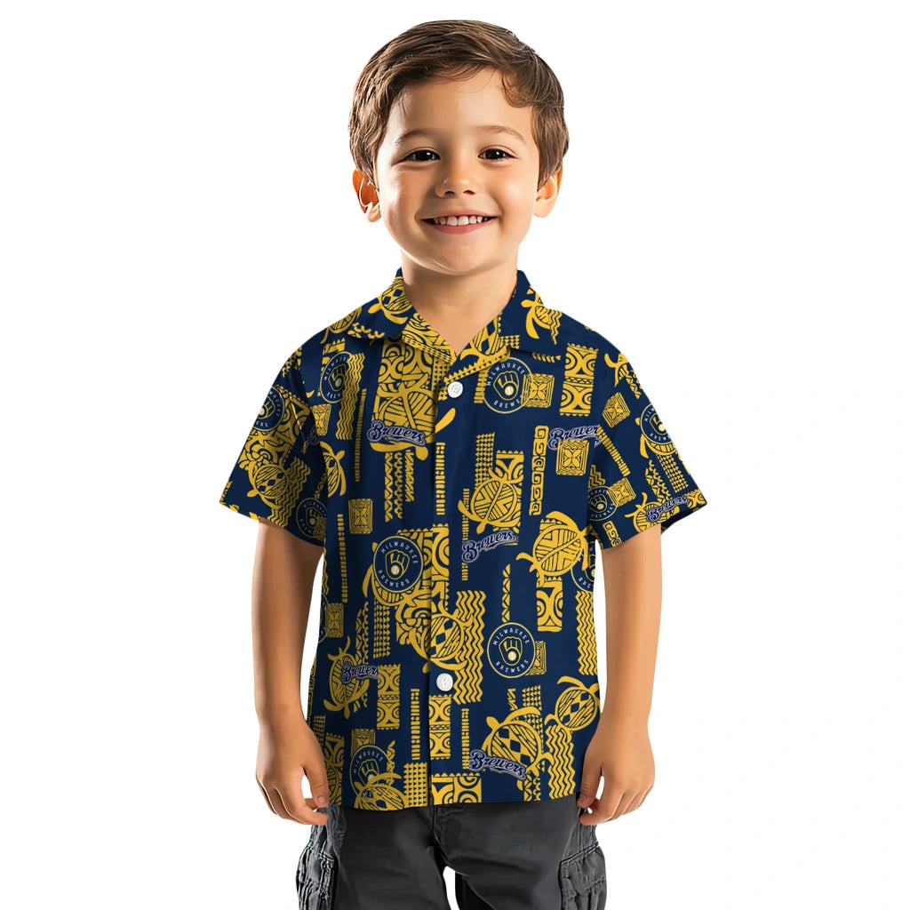 Milwaukee Brewers Hawaiian Shirt - Turtle Lines | Moonbestprint