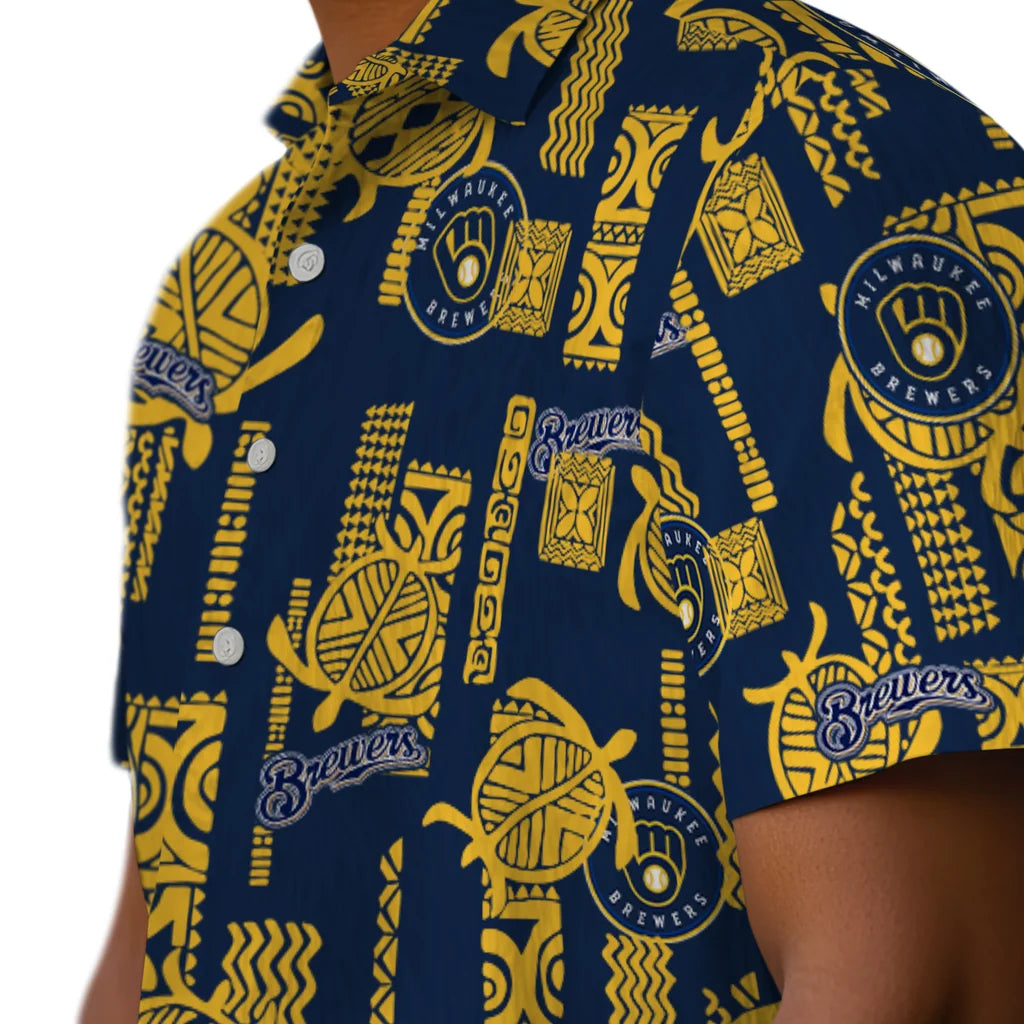Milwaukee Brewers Hawaiian Shirt - Turtle Lines | Moonbestprint