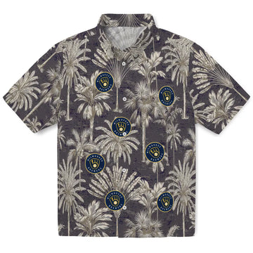 Milwaukee Brewers Hawaiian Shirt - Vintage Palm Tree | Moonbestprint