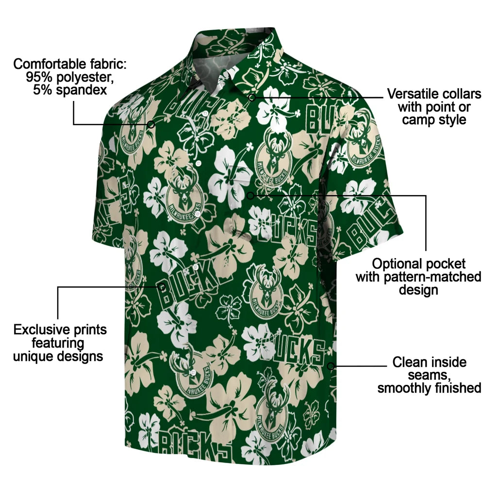 Milwaukee Bucks Hibiscus Bloom Hawaiian Shirt – Moonbestprint