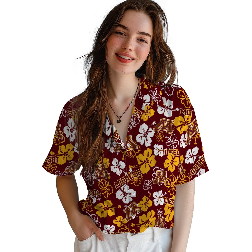 Minnesota Golden Gophers Hibiscus Bloom Hawaiian Shirt – Moonbestprint