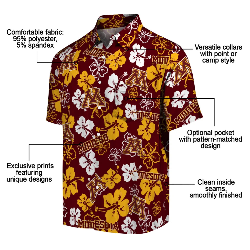 Minnesota Golden Gophers Hibiscus Bloom Hawaiian Shirt – Moonbestprint