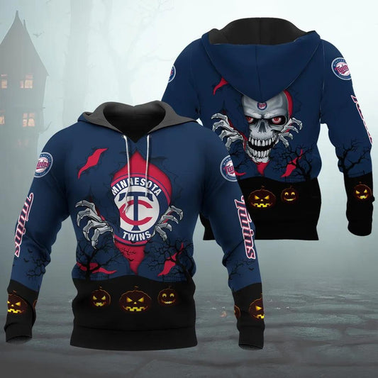 Minnesota Twins Halloween 3D MLB All Over Print Hoodie -Moonbestprint