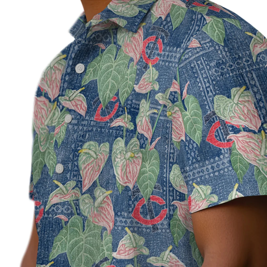 Minnesota Twins Hawaiian Shirt - Anthurium Overlay | Moonbestprint