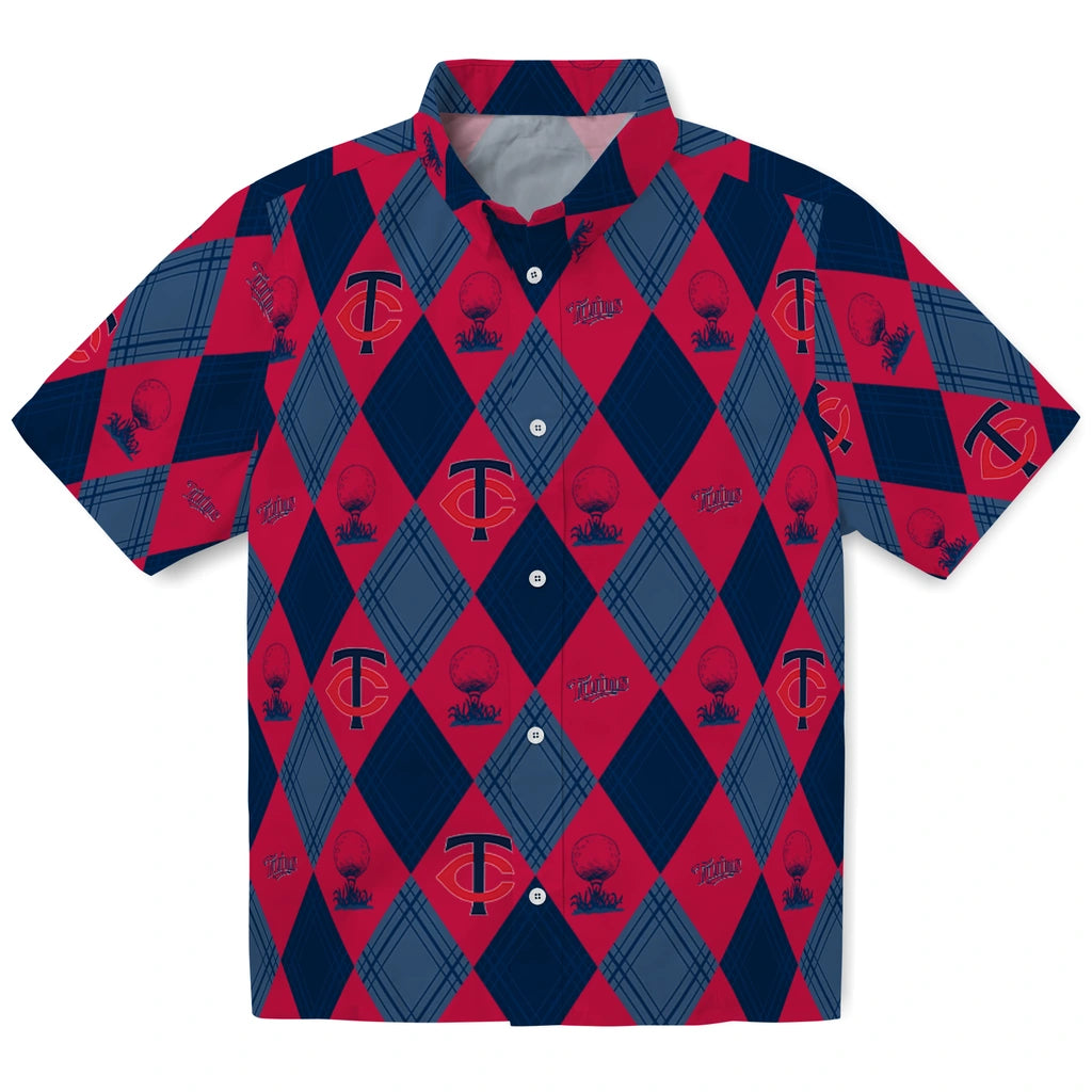 Minnesota Twins Hawaiian Shirt - Golfing Plaid | Moonbestprint