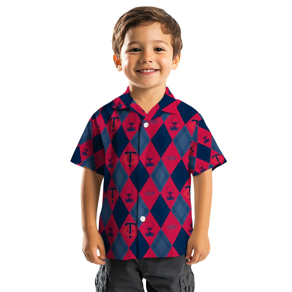 Minnesota Twins Hawaiian Shirt - Golfing Plaid | Moonbestprint