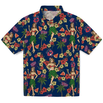 Minnesota Twins Hawaiian Shirt - Hawaiian Girls Design | Moonbestprint