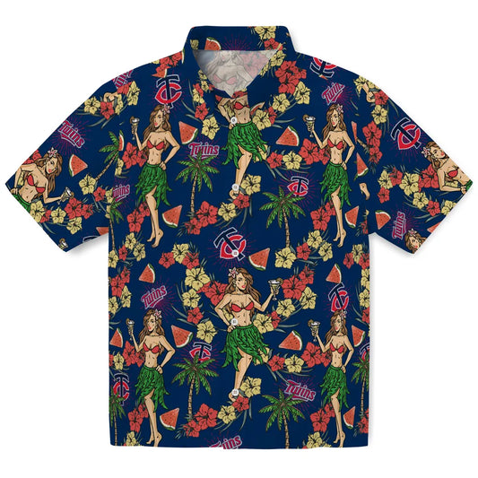 Minnesota Twins Hawaiian Shirt - Hawaiian Girls Design | Moonbestprint