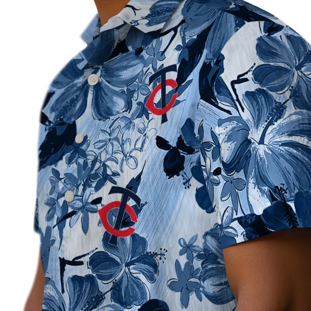 Minnesota Twins Hawaiian Shirt - Hibiscus Arrangement | Moonbestprint