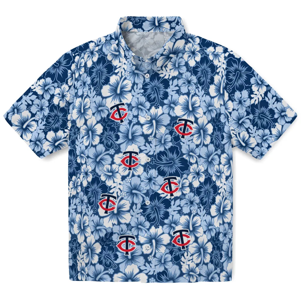 Minnesota Twins Hawaiian Shirt - Hibiscus Blooms | Moonbestprint