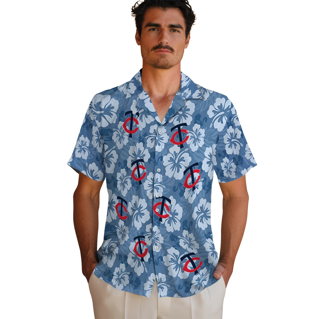 Minnesota Twins Hawaiian Shirt - Hibiscus Cluster | Moonbestprint