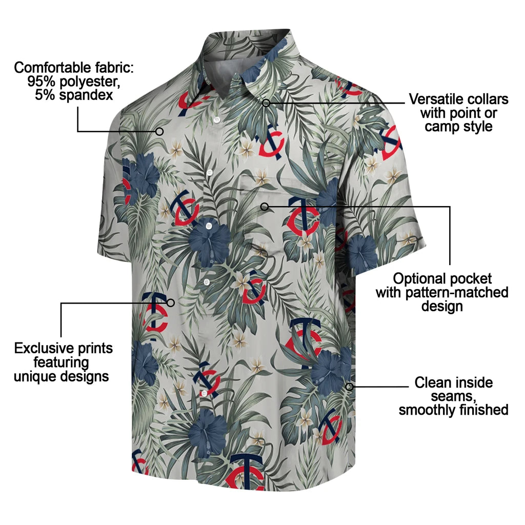 Minnesota Twins Hawaiian Shirt - Hibiscus Designs | Moonbestprint