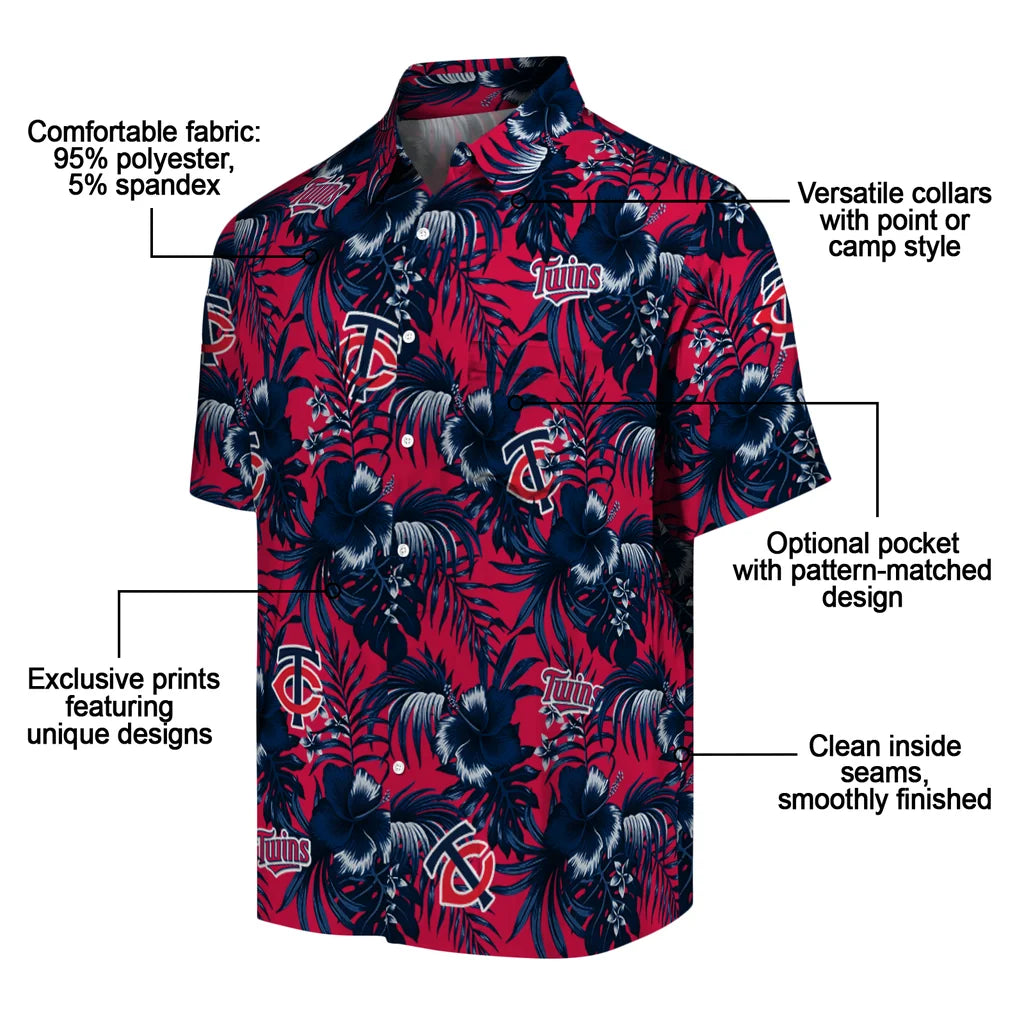 Minnesota Twins Hawaiian Shirt - Hibiscus Exotic | Moonbestprint