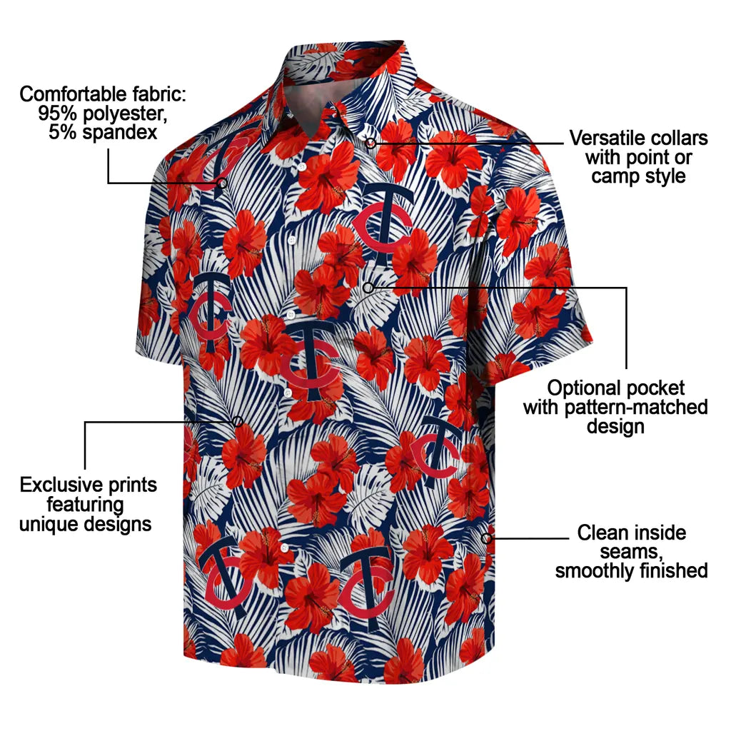 Minnesota Twins Hawaiian Shirt - Hibiscus Fiesta | Moonbestprint