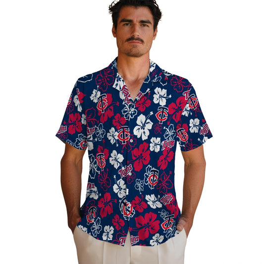 Minnesota Twins Hawaiian Shirt - Hibiscus Flower Design | Moonbestprint