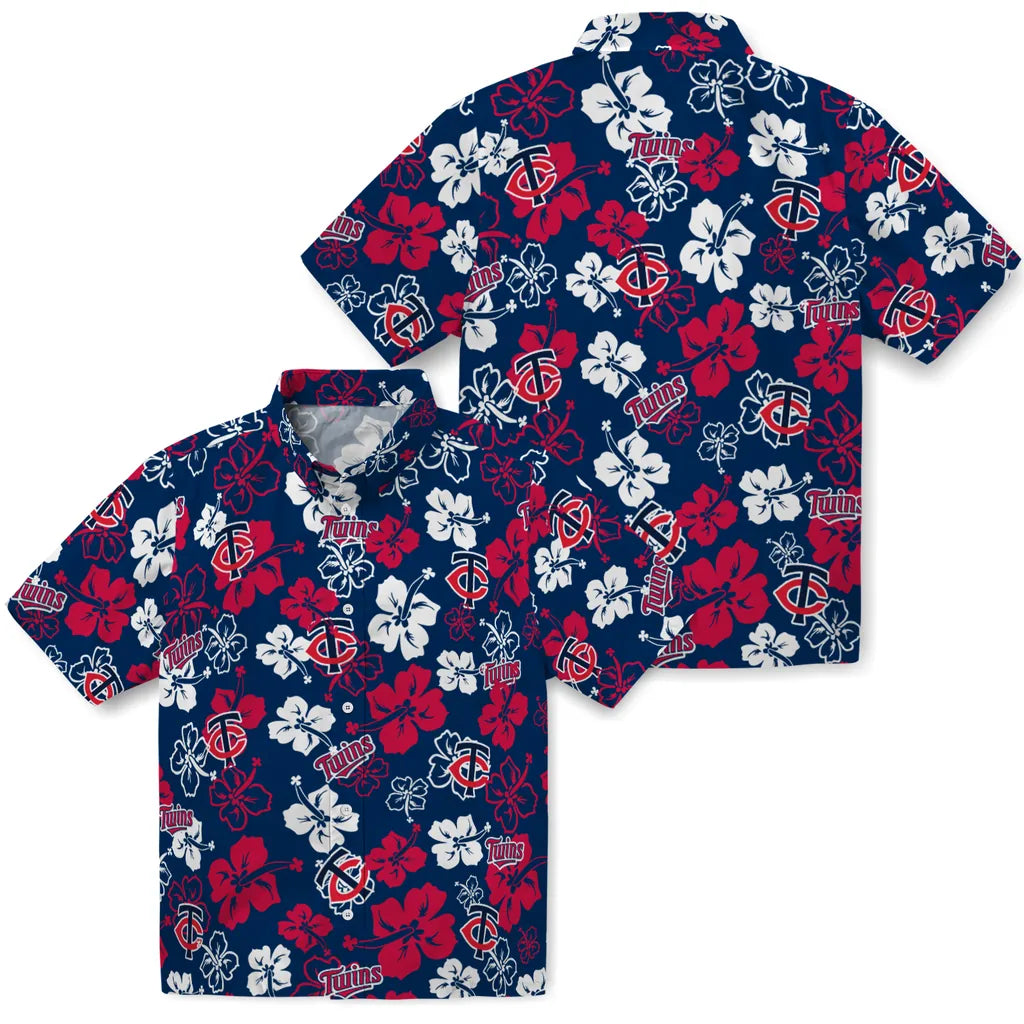 Minnesota Twins Hawaiian Shirt - Hibiscus Flower Design | Moonbestprint