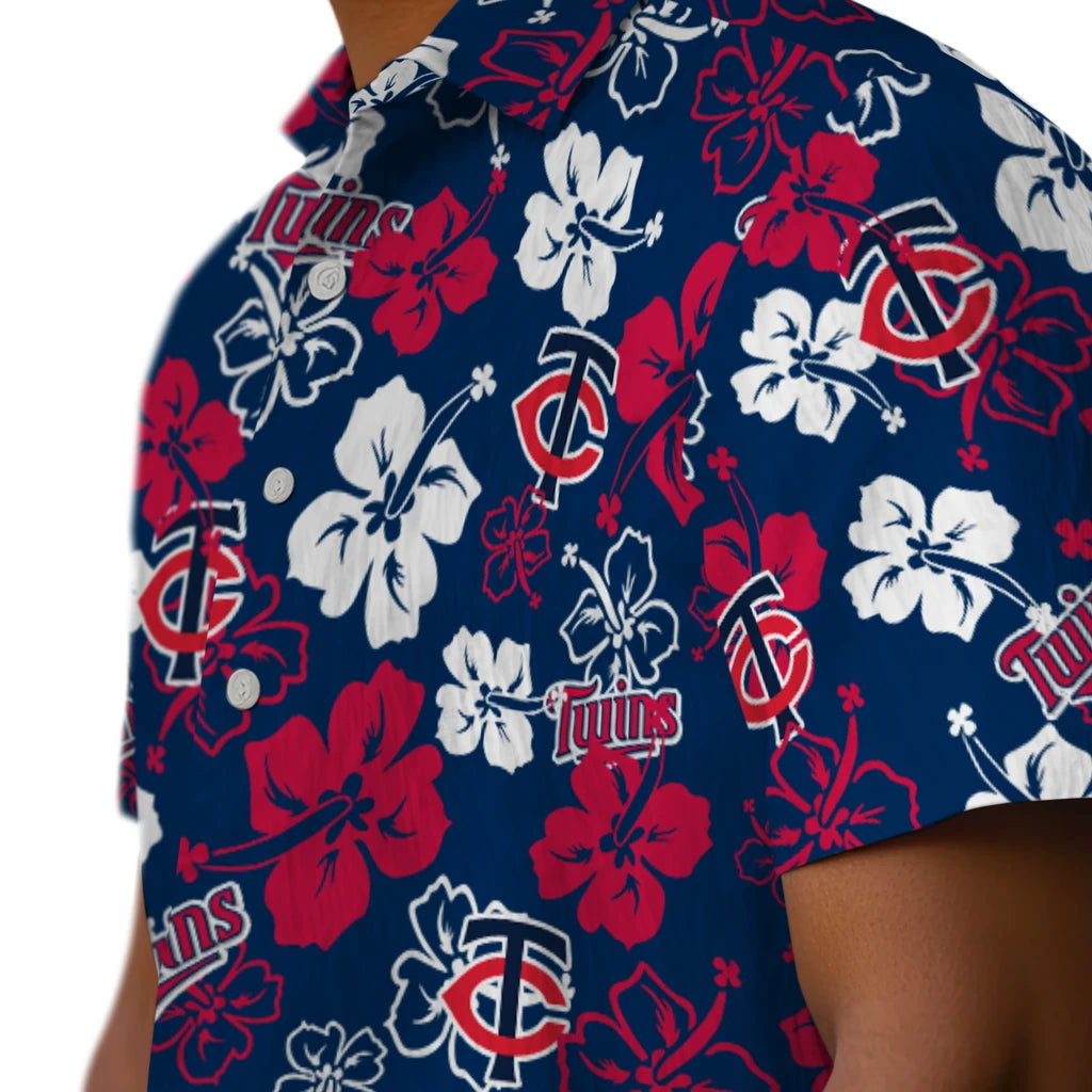 Minnesota Twins Hawaiian Shirt - Hibiscus Flower Design | Moonbestprint
