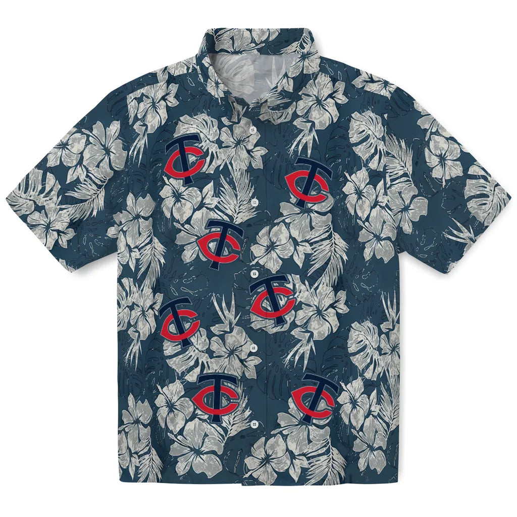 Minnesota Twins Hawaiian Shirt - Hibiscus Flowers | Moonbestprint
