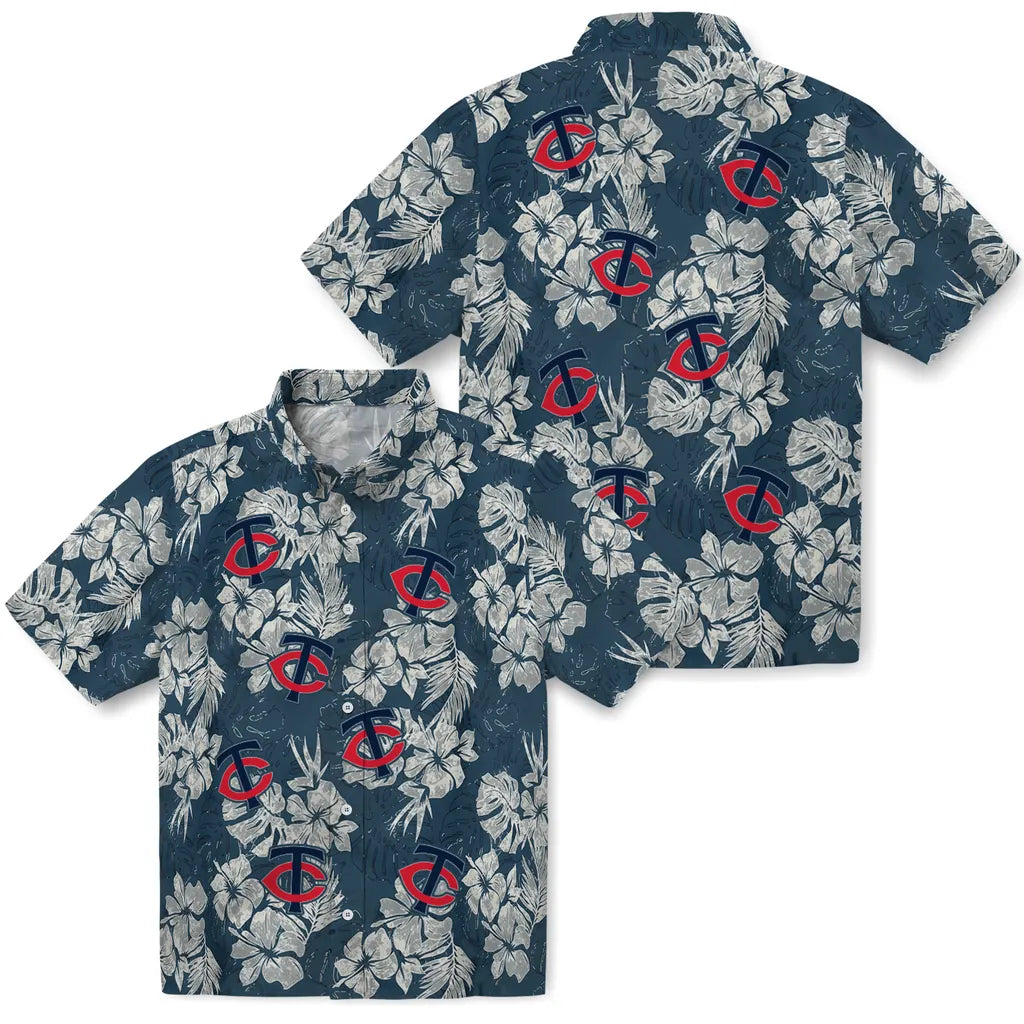 Minnesota Twins Hawaiian Shirt - Hibiscus Flowers | Moonbestprint