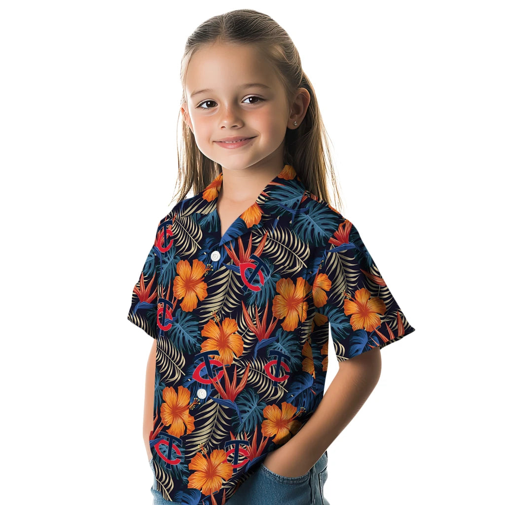 Minnesota Twins Hawaiian Shirt - Hibiscus Foliage | Moonbestprint