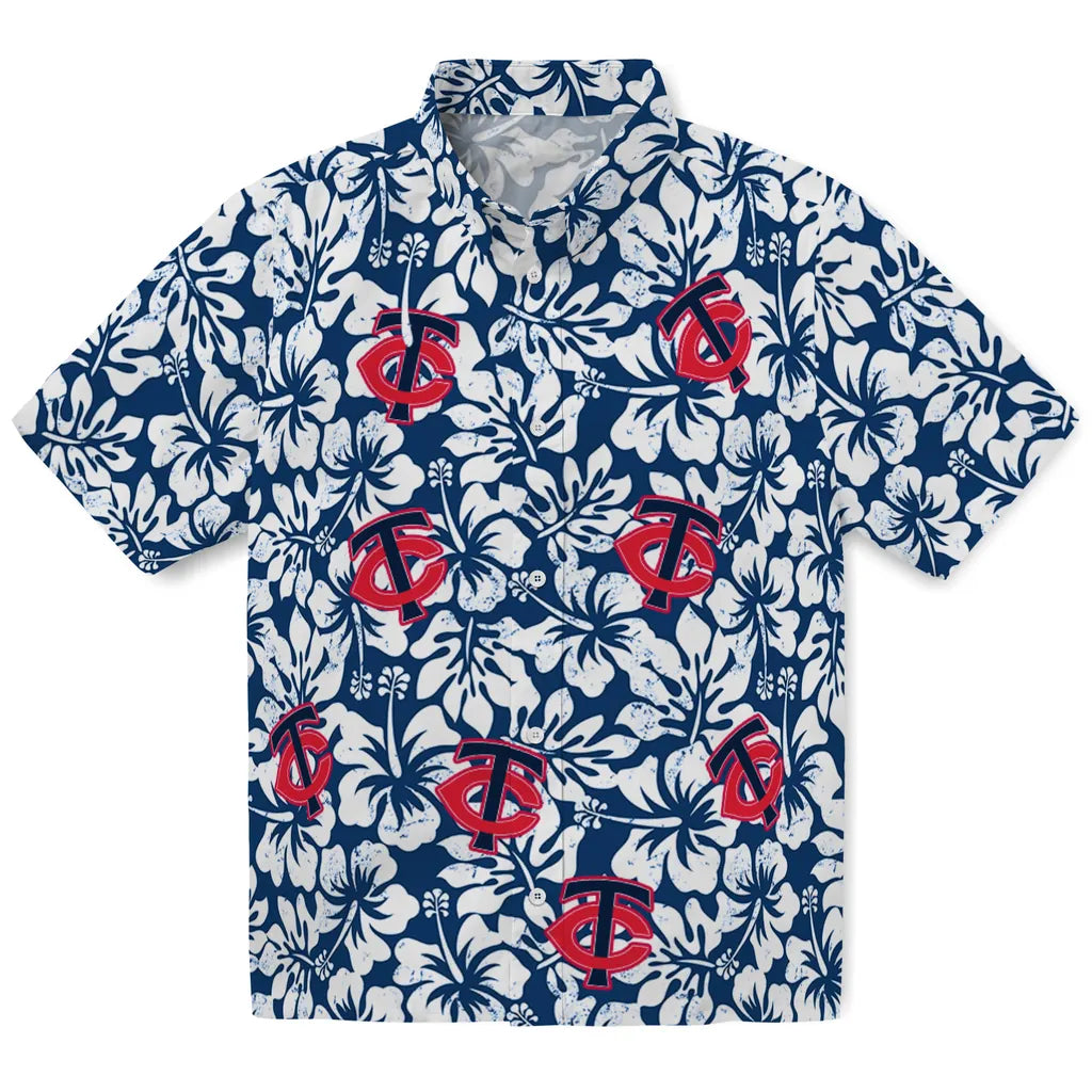 Minnesota Twins Hawaiian Shirt - Hibiscus Motif | Moonbestprint
