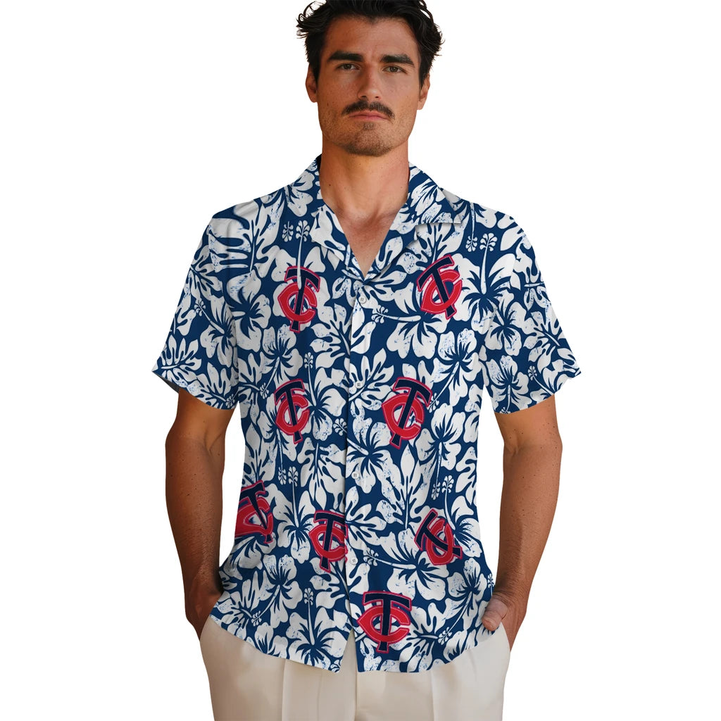 Minnesota Twins Hawaiian Shirt - Hibiscus Motif | Moonbestprint