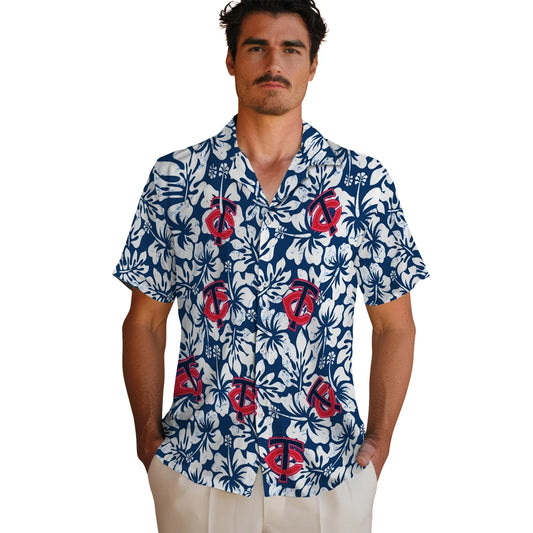 Minnesota Twins Hawaiian Shirt - Hibiscus Motif | Moonbestprint