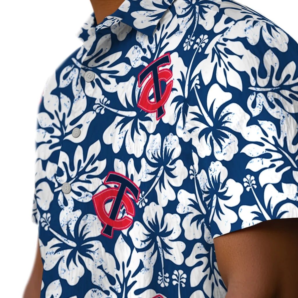 Minnesota Twins Hawaiian Shirt - Hibiscus Motif | Moonbestprint