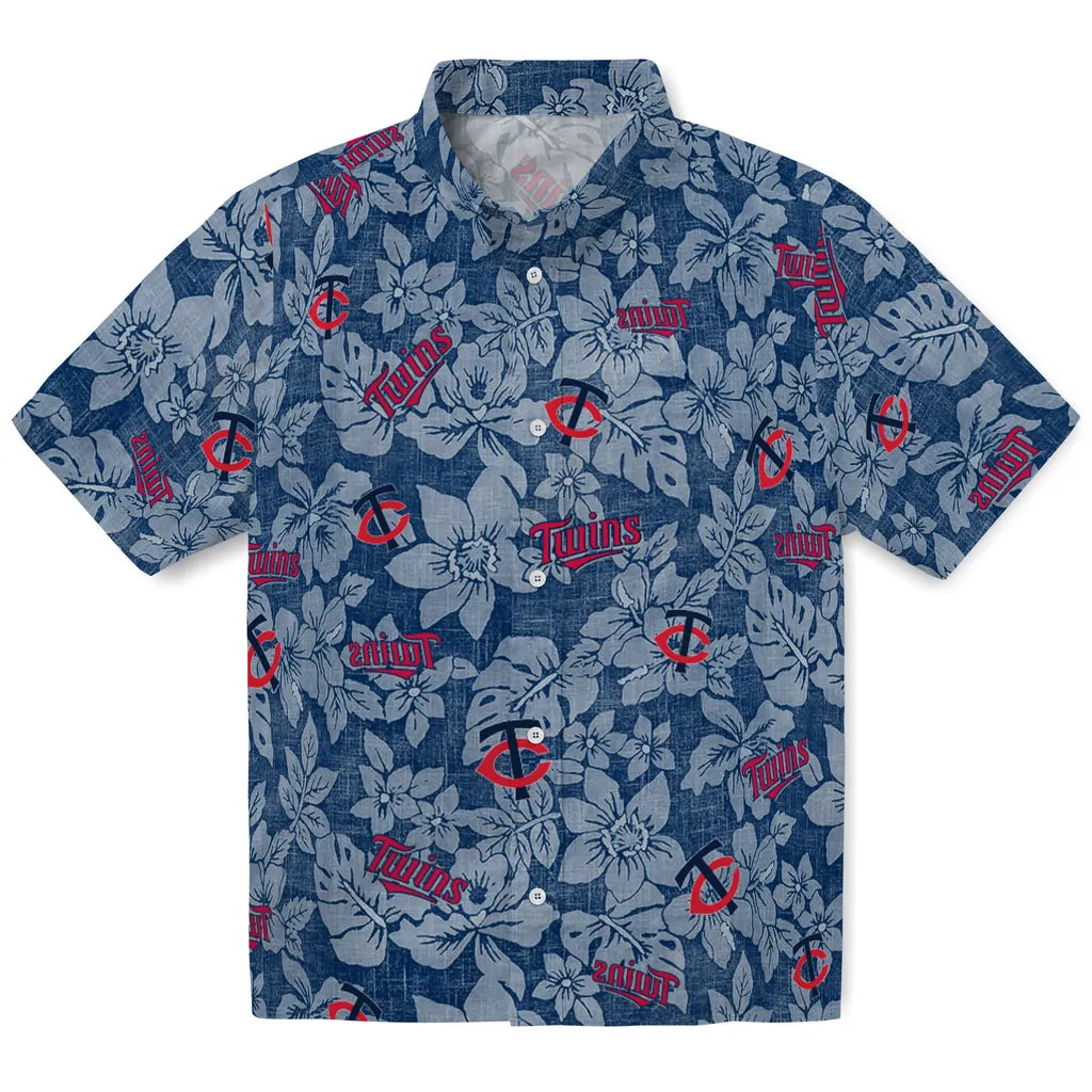 Minnesota Twins Hawaiian Shirt - Hibiscus Oasis | Moonbestprint