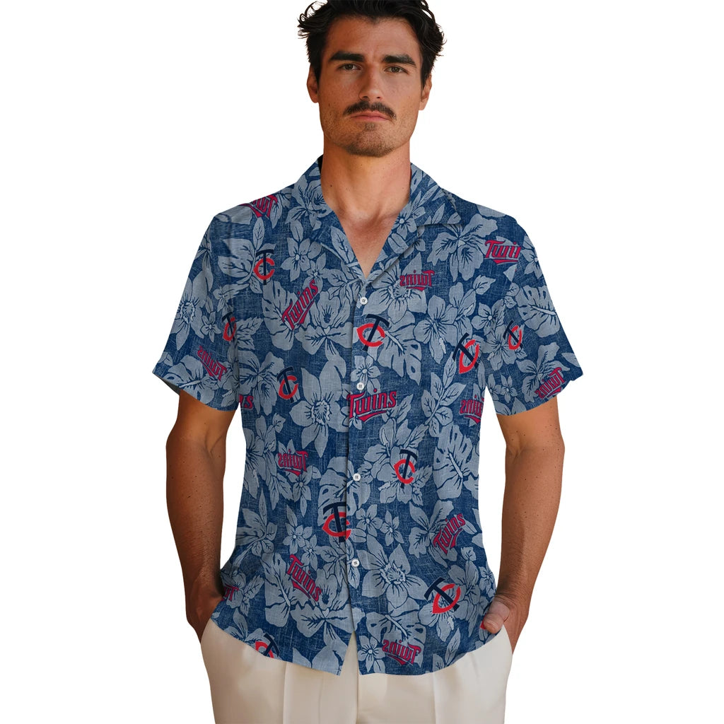 Minnesota Twins Hawaiian Shirt - Hibiscus Oasis | Moonbestprint