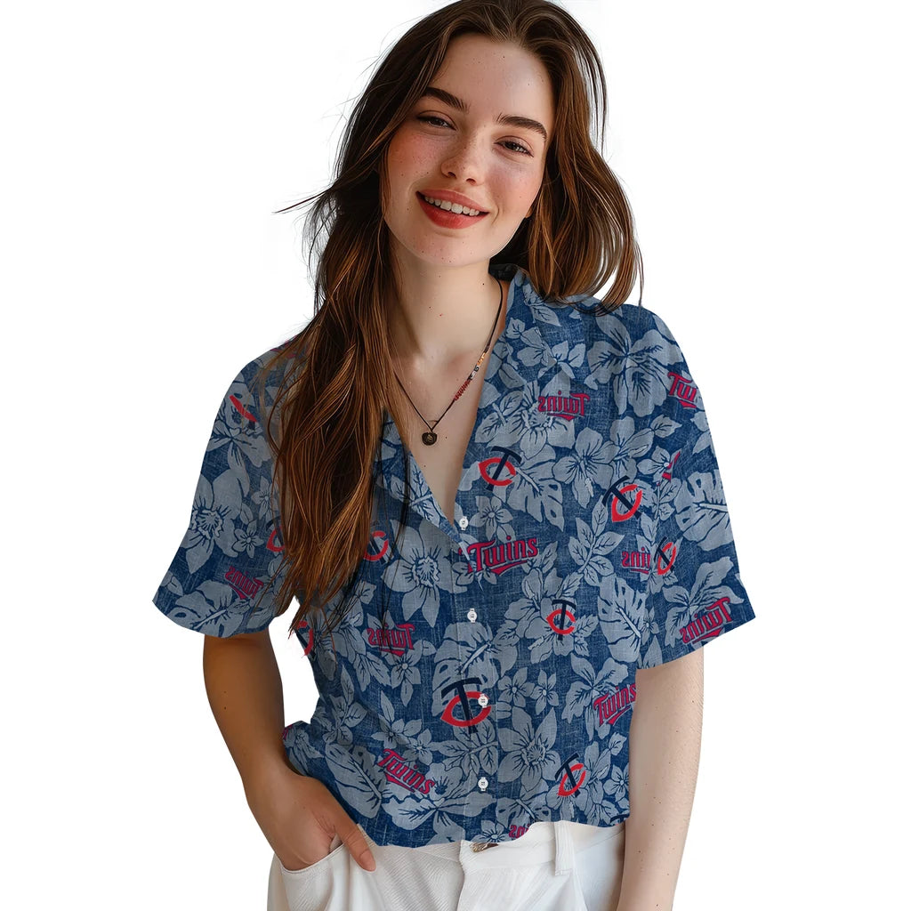 Minnesota Twins Hawaiian Shirt - Hibiscus Oasis | Moonbestprint